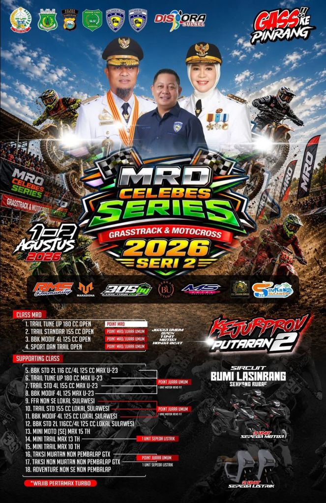 MRD Celebes Series 2026 Putaran Kedua Siap Digelar di&nbsp;Pinrang